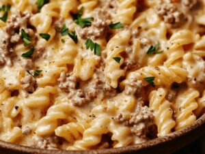 Stovetop Creamy Ground Beef Pasta Recipe