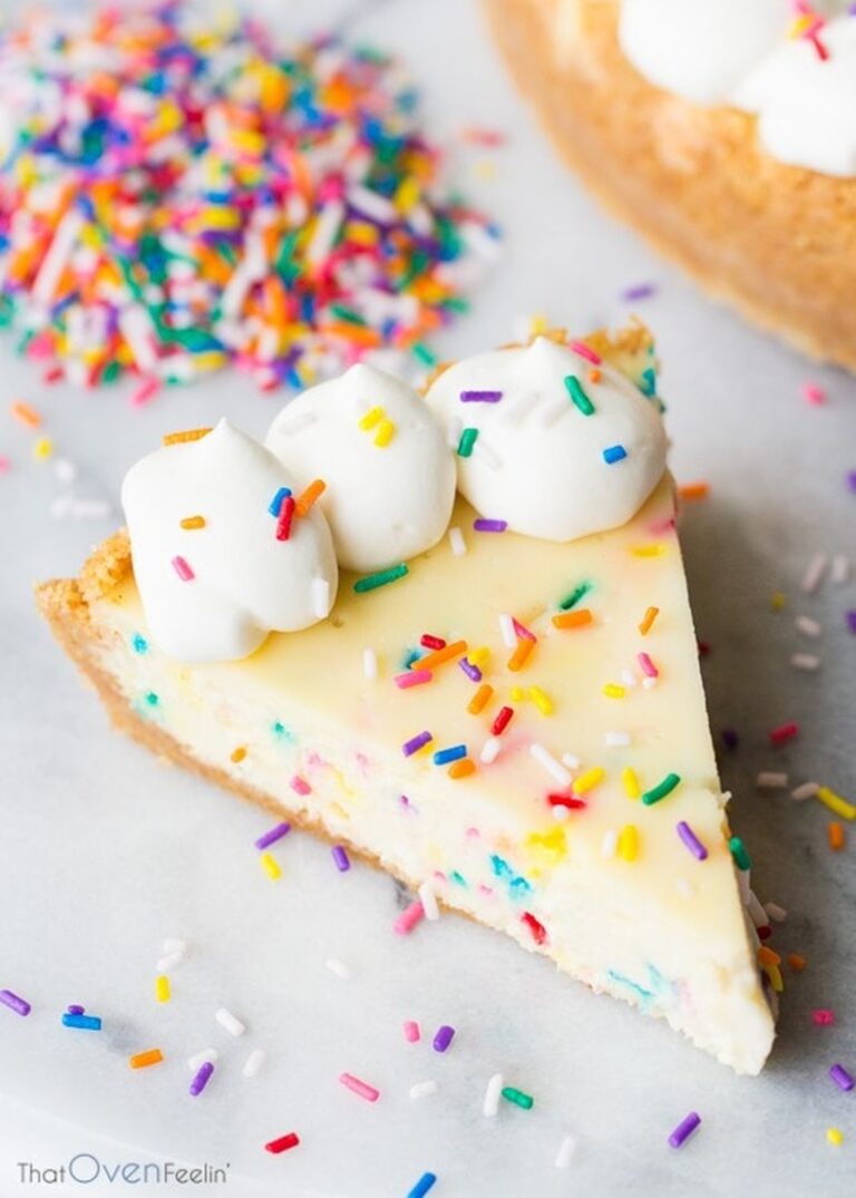 Funfetti Cheesecake With A Whipped Vanilla Icing Recipe