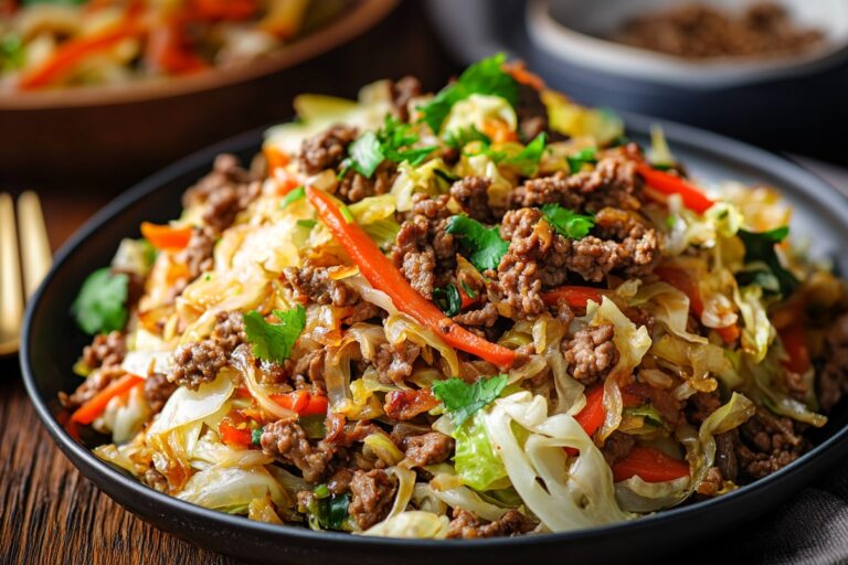 Keto-Friendly Ground Beef Cabbage Stir-Fry Recipe