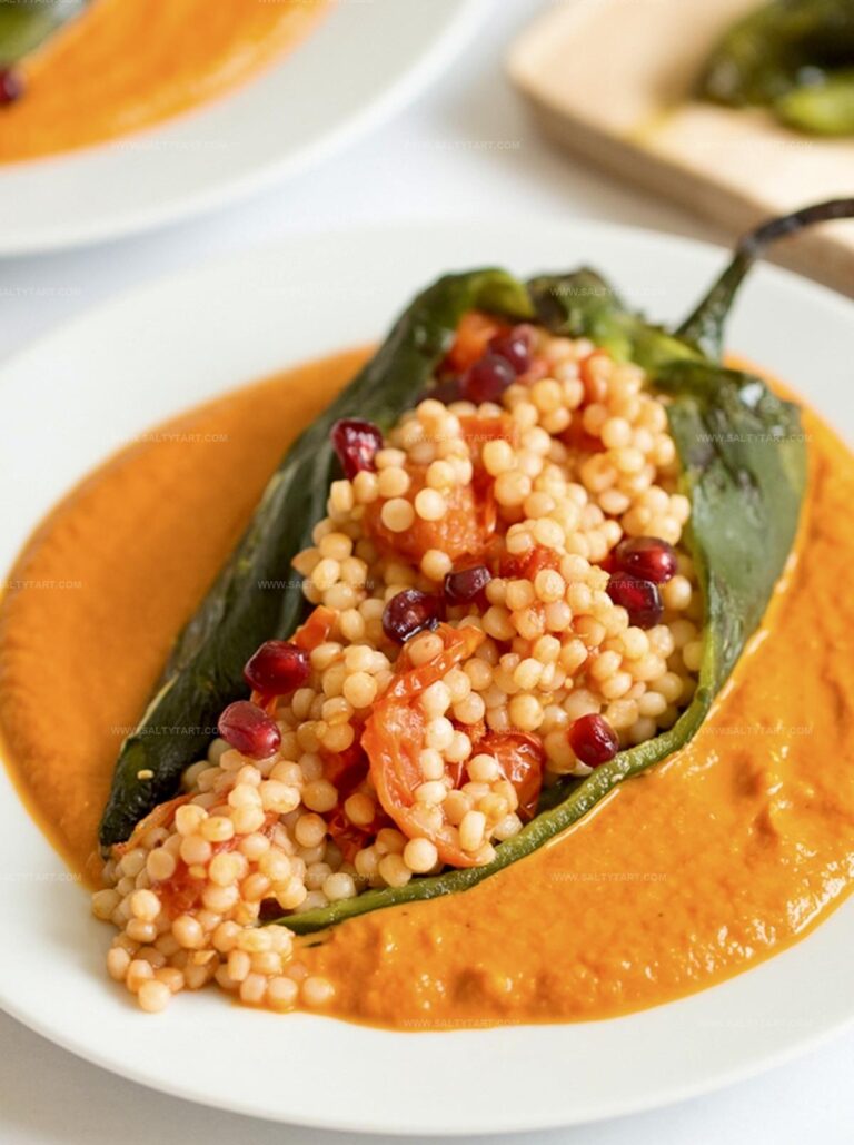 Poblano Peppers Stuffed With A Cherry Tomato Israeli Couscous Recipe