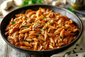 One-Pot Creamy Beef And Garlic Butter Pasta Recipe
