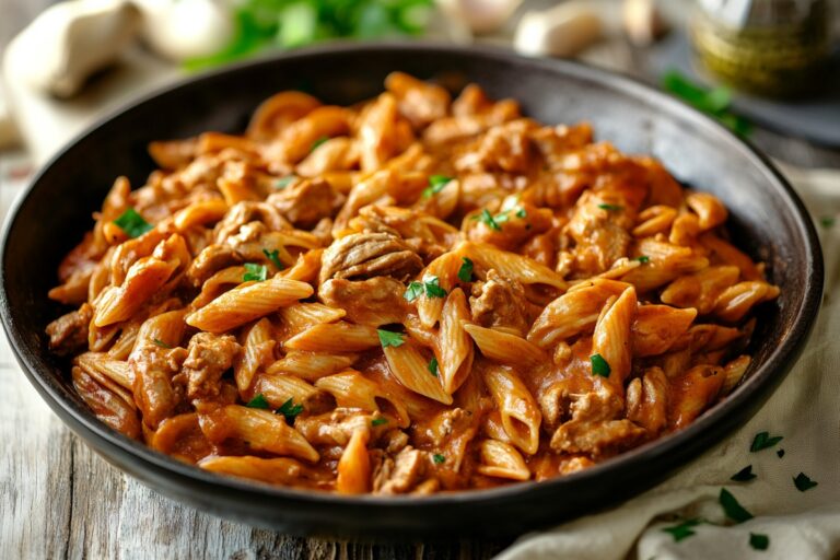 One-Pot Creamy Beef And Garlic Butter Pasta Recipe