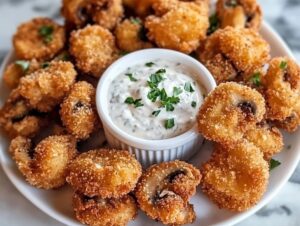 Crispy Fried Mushrooms With Cool Ranch Dip Recipe