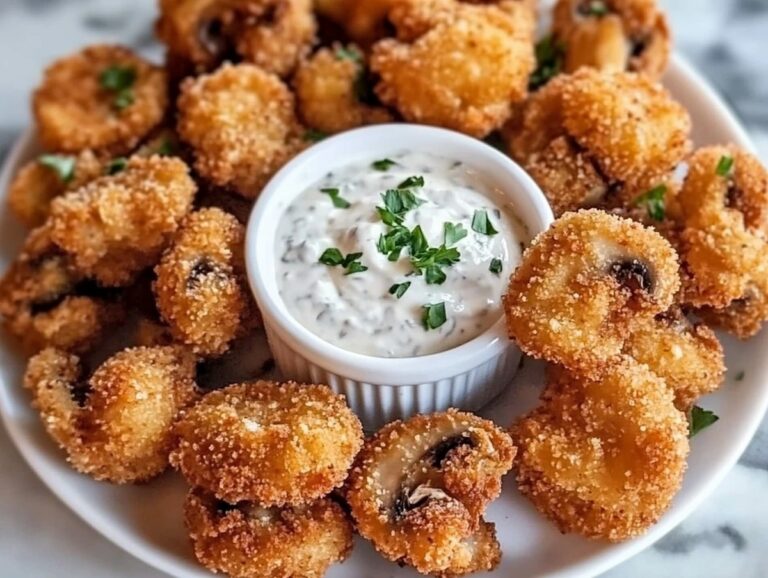 Crispy Fried Mushrooms With Cool Ranch Dip Recipe