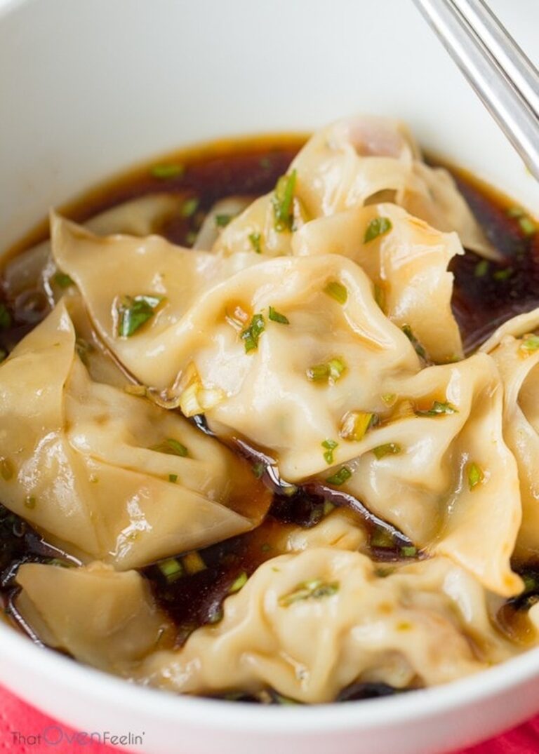 Steamed Pork Dumplings With A Scallion Dipping Sauce Recipe