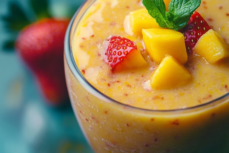 Tropical Strawberry Mango Smoothie Recipe