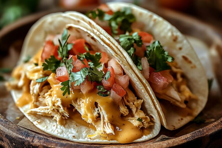 Slow Cooker Queso Chicken Tacos Recipe