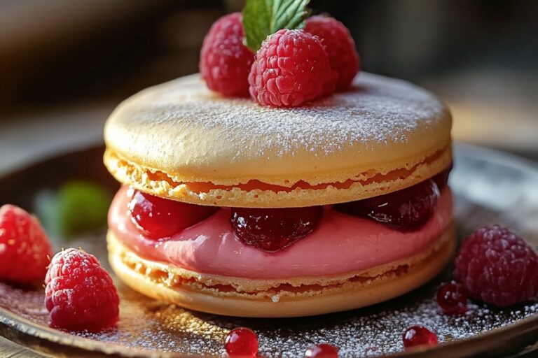 Ispahan-Inspired Macaron Cake With Fresh Lychees & Raspberries Recipe
