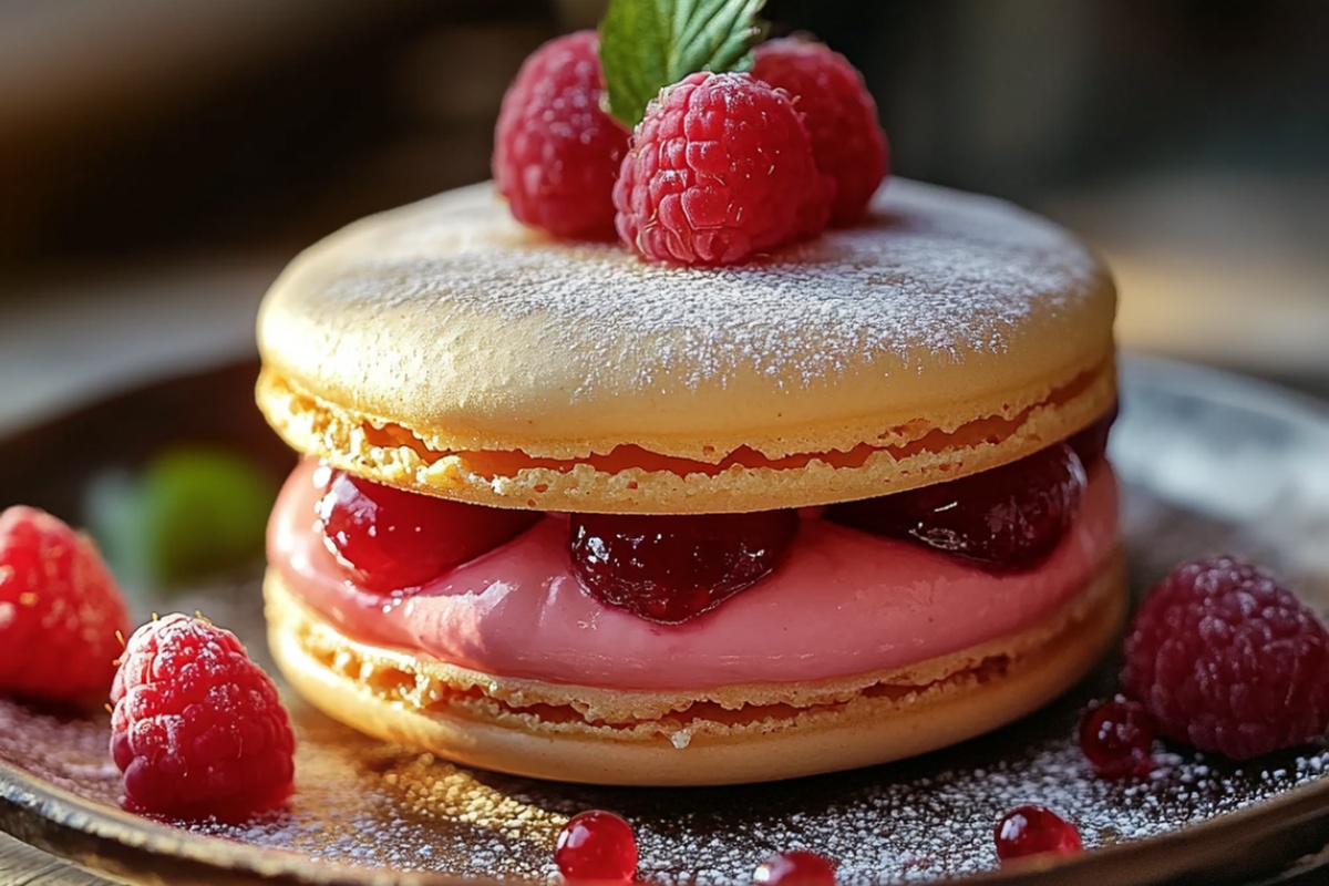 Ispahan-Inspired Macaron Cake With Fresh Lychees & Raspberries Recipe