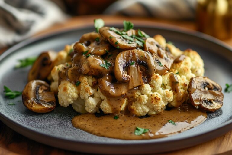 Cauliflower Steak With Mushrooms Recipe
