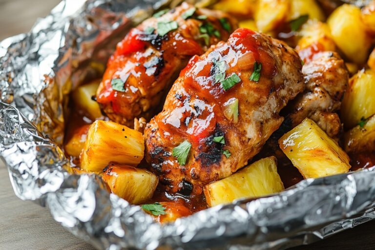 Hawaiian Bbq Chicken And Pineapple Foil Packets Recipe