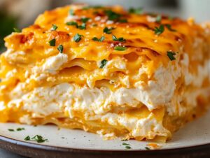 Cheesy Buffalo Ranch Chicken Lasagna Recipe