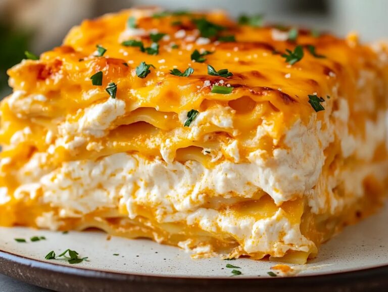 Cheesy Buffalo Ranch Chicken Lasagna Recipe