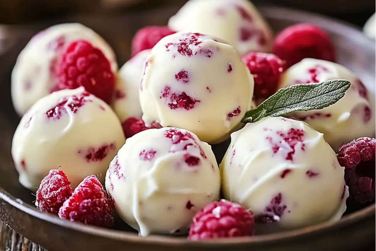 White Chocolate Raspberry Cheesecake Balls Recipe