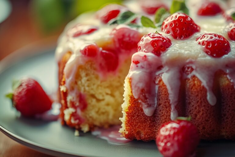 Lemon Cream Cheese Strawberry Pound Cake Recipe
