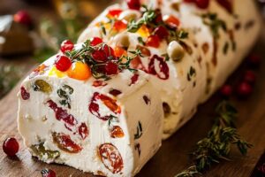 Festive Holiday Antipasto Cream Cheese Log Recipe