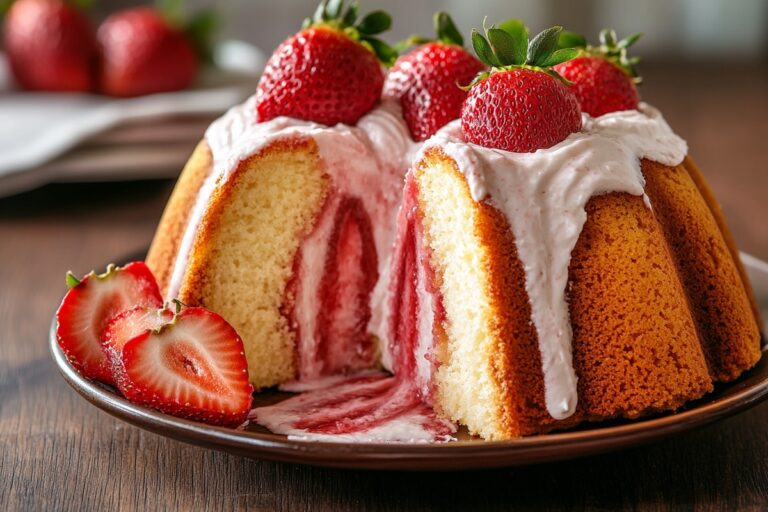 Strawberry Cheesecake Pound Cake With Strawberry Cream Cheese Frosting Recipe