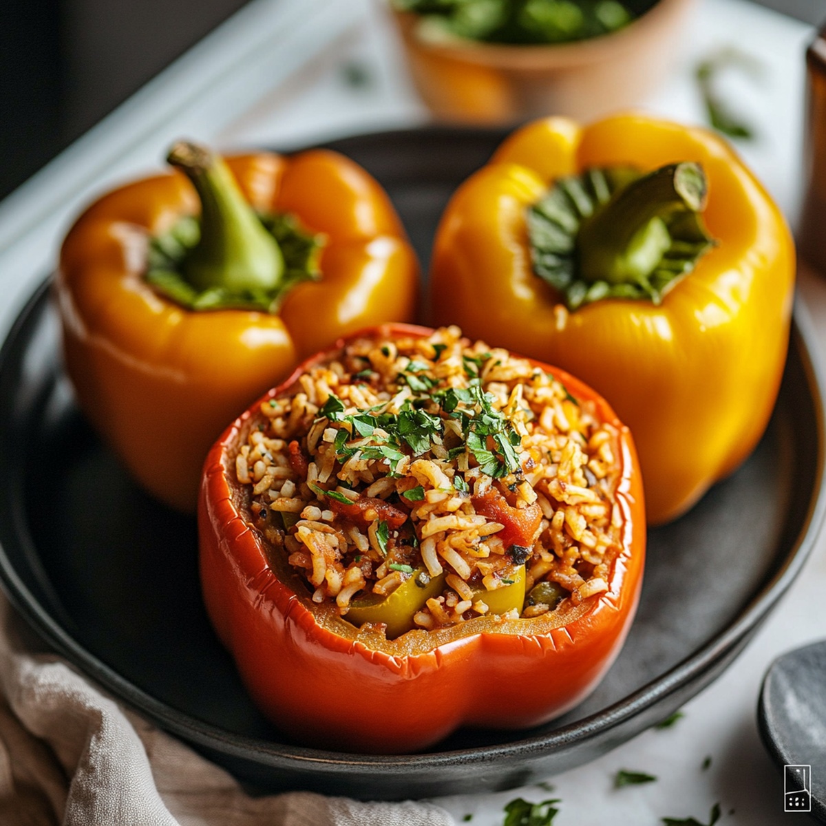 Vegetarian Stuffed Bell Peppers With Rice Recipe