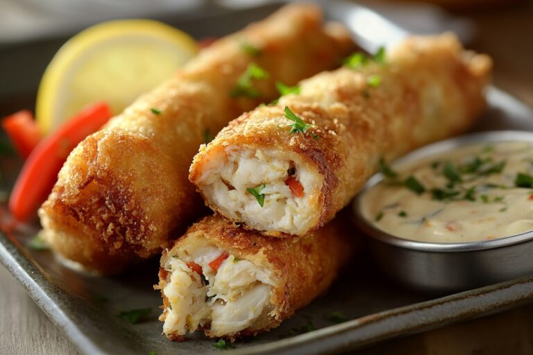 Crispy Crab Cake Egg Rolls With Lemon Dip Recipe