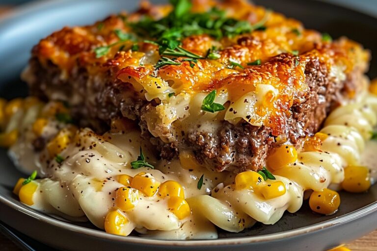 Loaded Cheddar Ranch Beef & Sweet Corn Rotini Bake Recipe