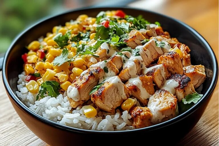 Charred Corn Chicken Rice Bowl Recipe
