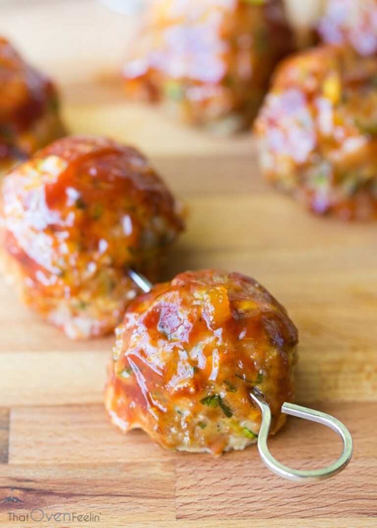 Barbecue Peach Meatballs Recipe