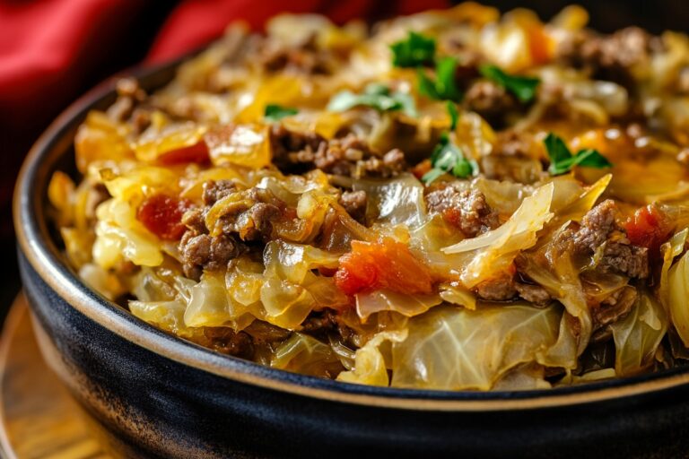 Savory Cabbage Beef Bake Recipe
