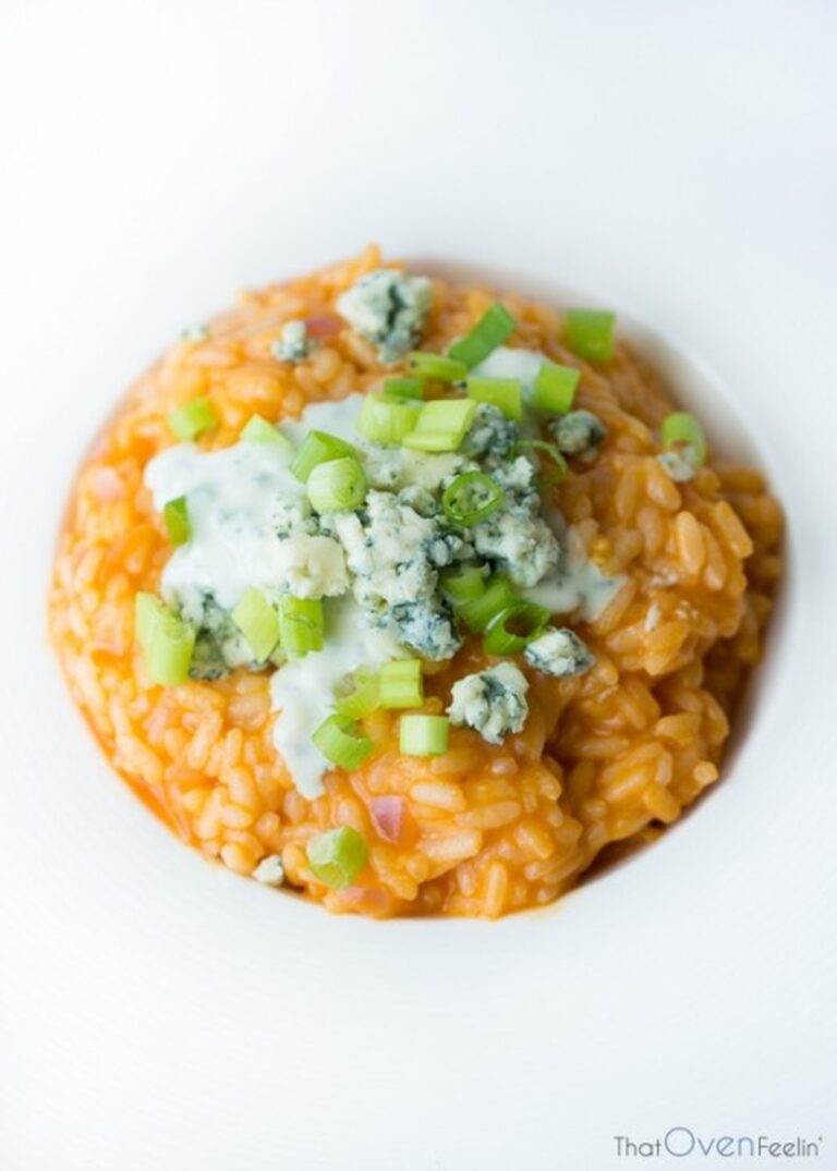 Wingless Buffalo Risotto With A Blue Cheese Sauce Recipe