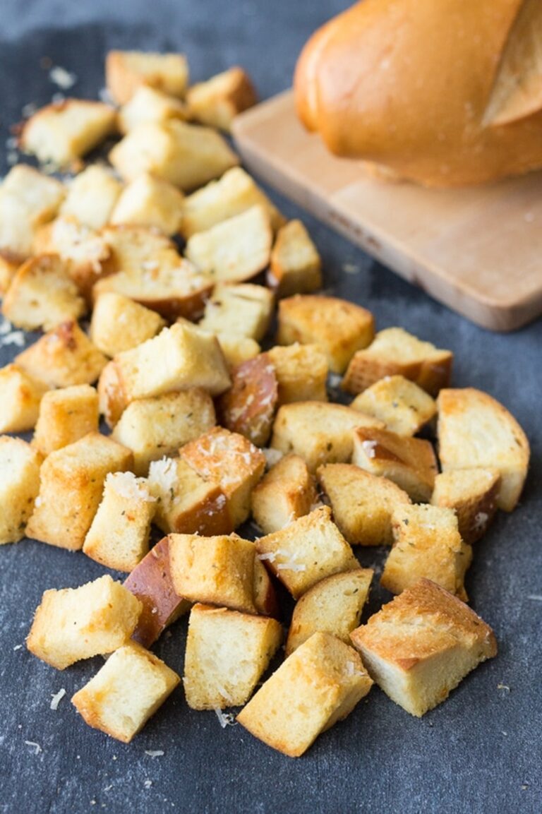 Homemade Garlic Parmesan Croutons Recipe