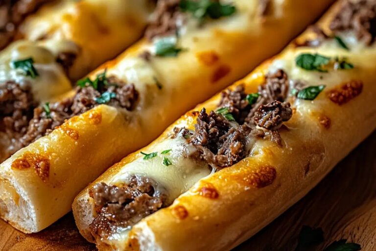 Philly Cheesesteak Stuffed Cheesy Breadsticks Recipe