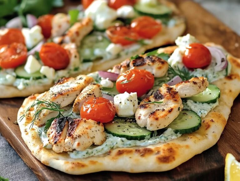 Tzatziki Chicken & Veggie Naan Pizza Recipe