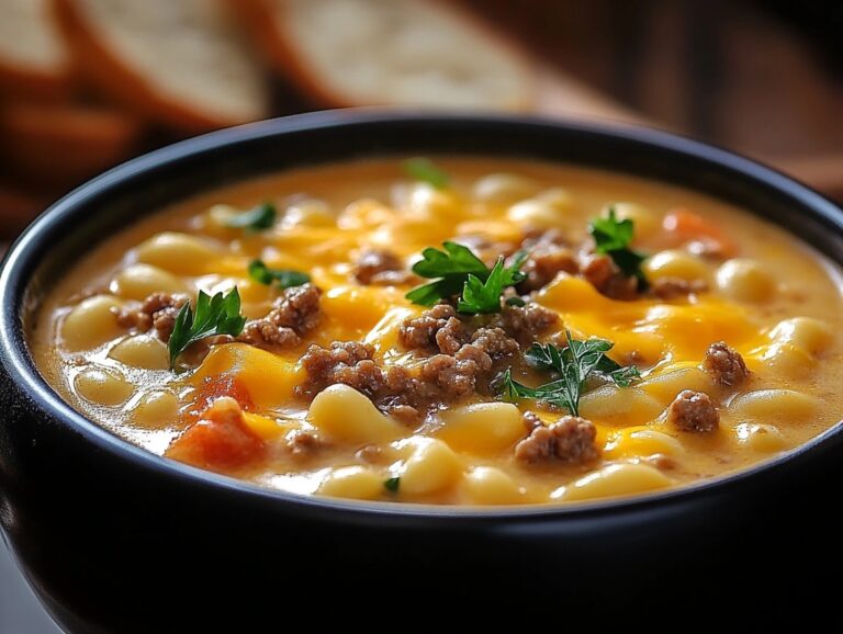 Macaroni Cheeseburger Soup Recipe