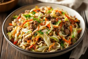 Light Ground Beef Cabbage Stir-Fry Recipe