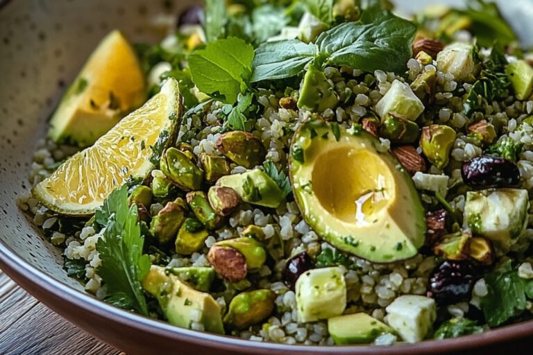 Herbed Freekeh Salad With Avocado, Pistachios, And Citrus Vinaigrette Recipe