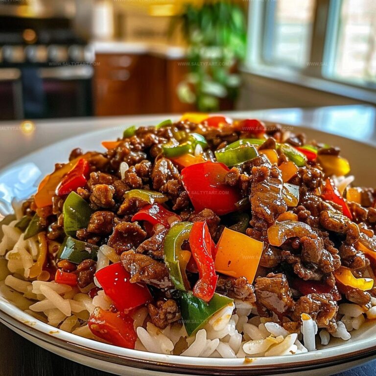 Zesty Beef and Pepper Rice Bowl Recipe