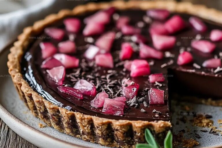 Roasted Rhubarb Chocolate Tart Recipe