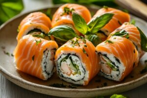Lemon Basil Salmon Rolls Recipe