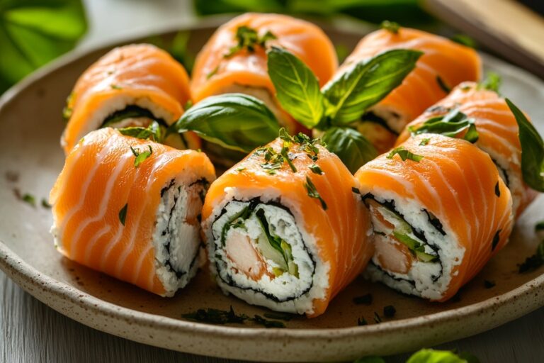 Lemon Basil Salmon Rolls Recipe
