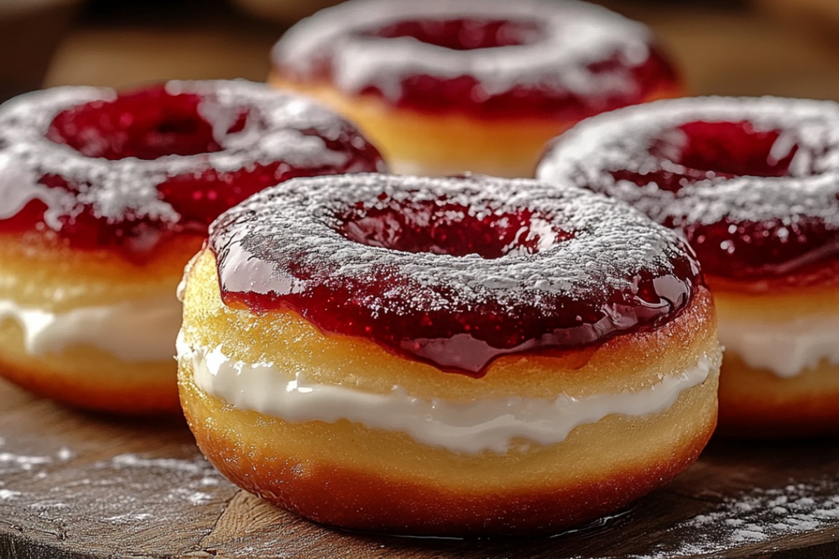 Full Loaded Cream And Jam Donuts Recipe