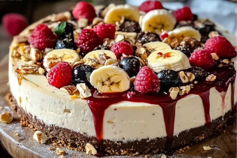 Heavenly No-Bake Banana Split Cheesecake Recipe