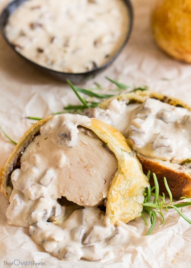 Chicken Wellington With A Mushroom Cream Sauce Recipe