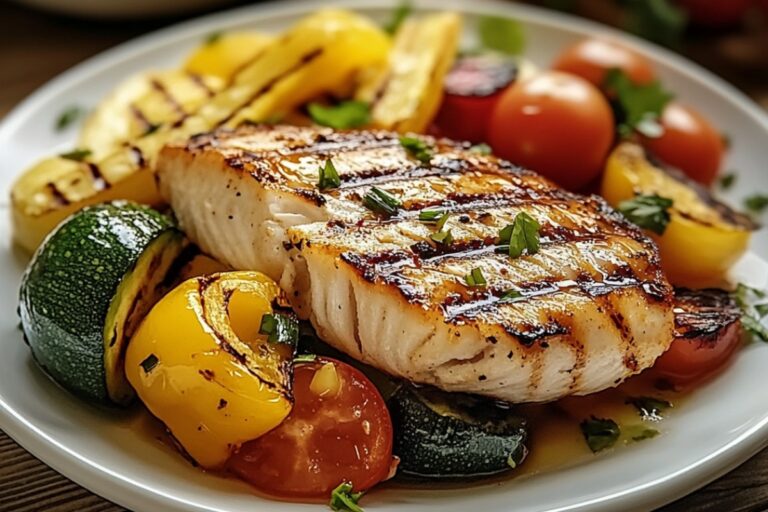 Grilled Fish & Veggie Plate Recipe
