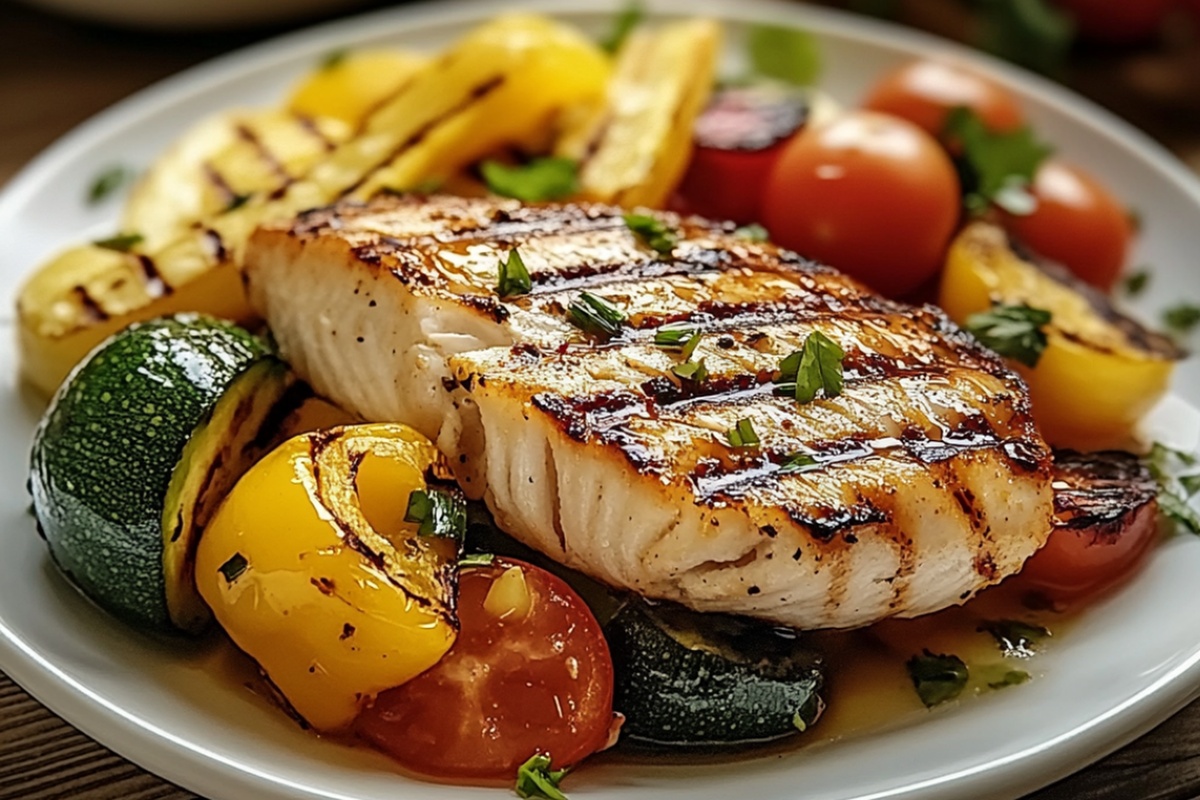 Grilled Fish & Veggie Plate Recipe