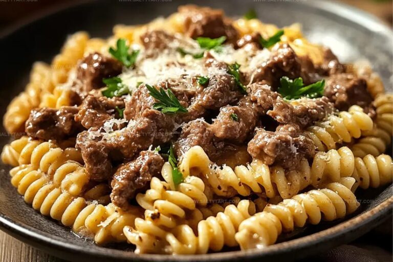 Beef And Rotini In Garlic Parmesan Sauce Recipe