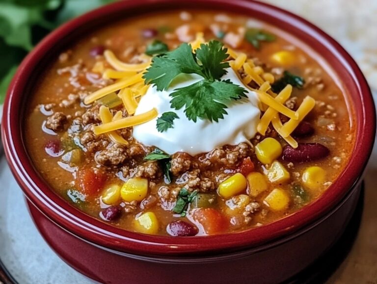 Taco Soup With Ground Beef Recipe
