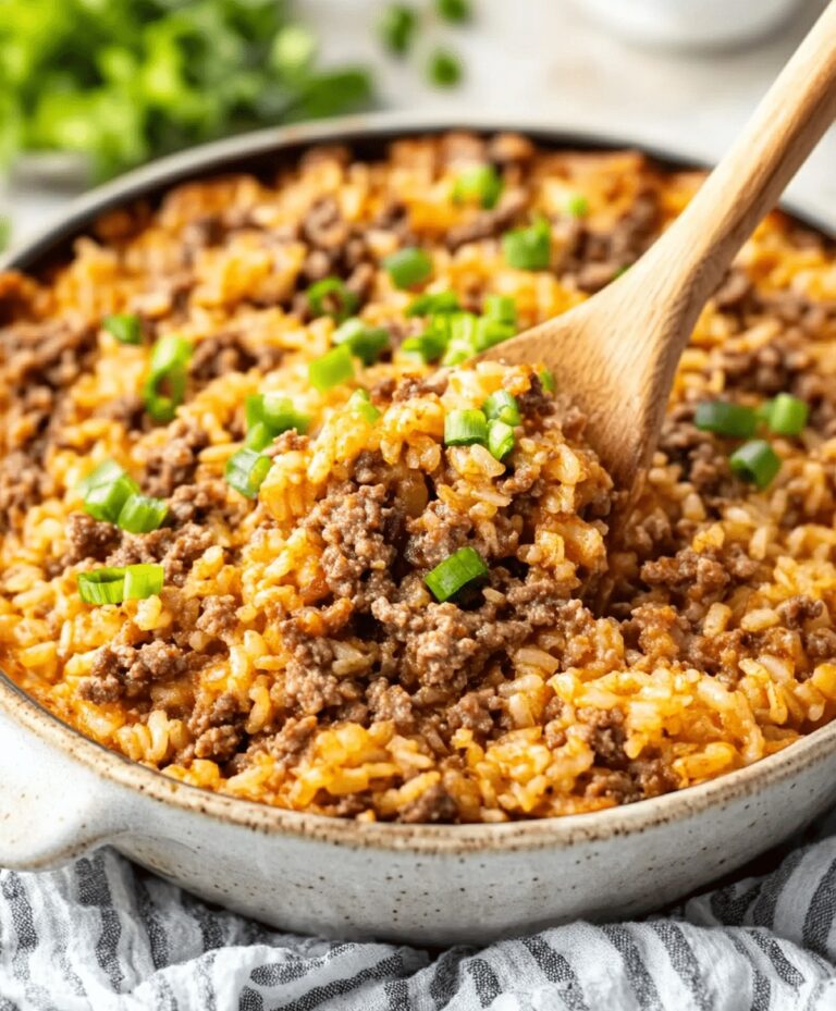 Cheesy Hamburger Rice Casserole Recipe