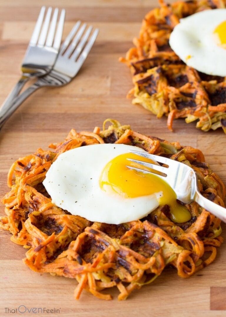 Cinnamon Apple Sweet Potato Waffles Recipe