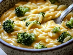 Broccoli Cheddar Orzo Recipe