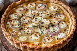 Onion Cottage Cheese Tart Recipe
