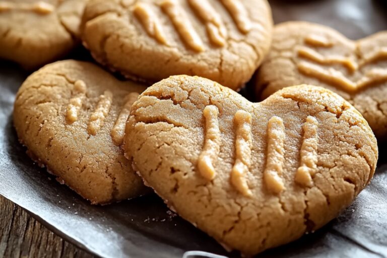Valentines Day Heart-Shaped Peanut Butter Cookies Recipe